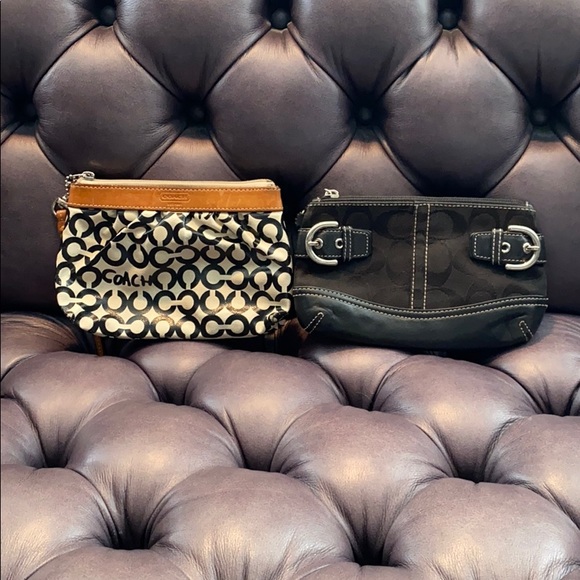 Coach Handbags - 2 Coach wristlets - One black & white, One black